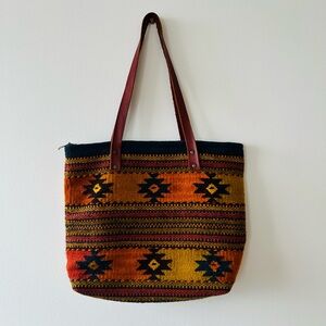 Woven wool purse